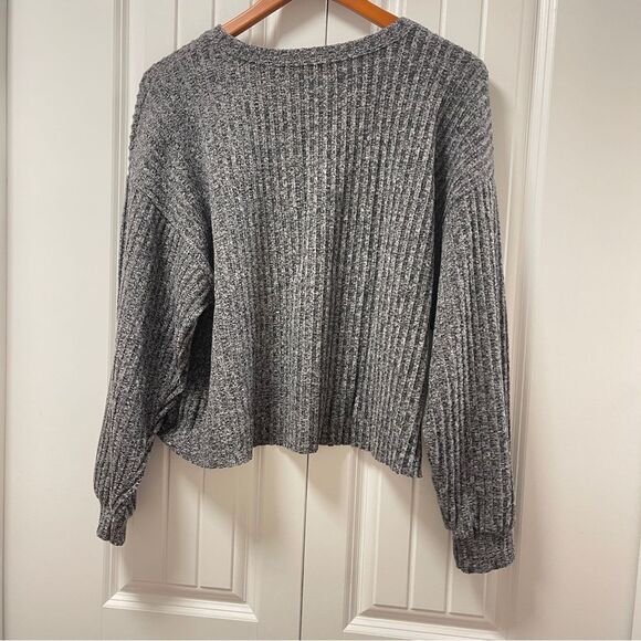 Zara Trafuluc Gray Ribbed Knit Sweater - M - Picture 4 of 12